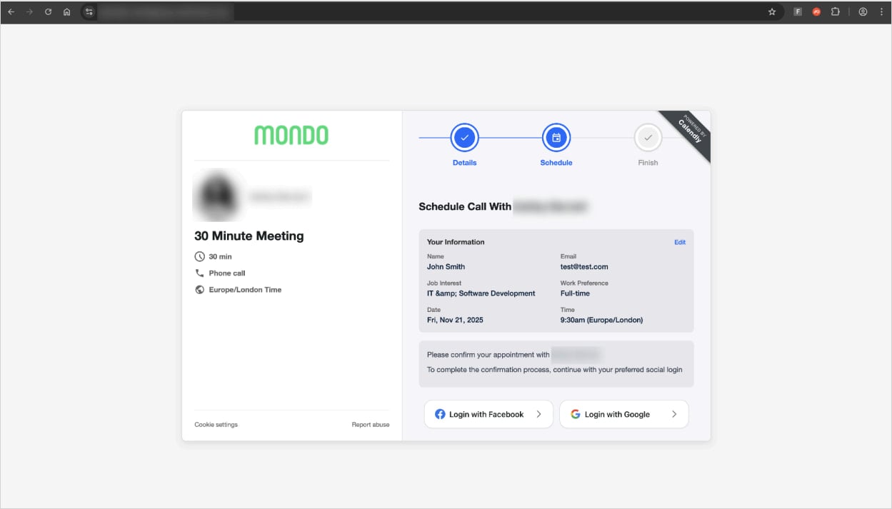 Fake Calendly invites spoof top brands to hijack ad manager accounts 5 Variant targeting both account types
