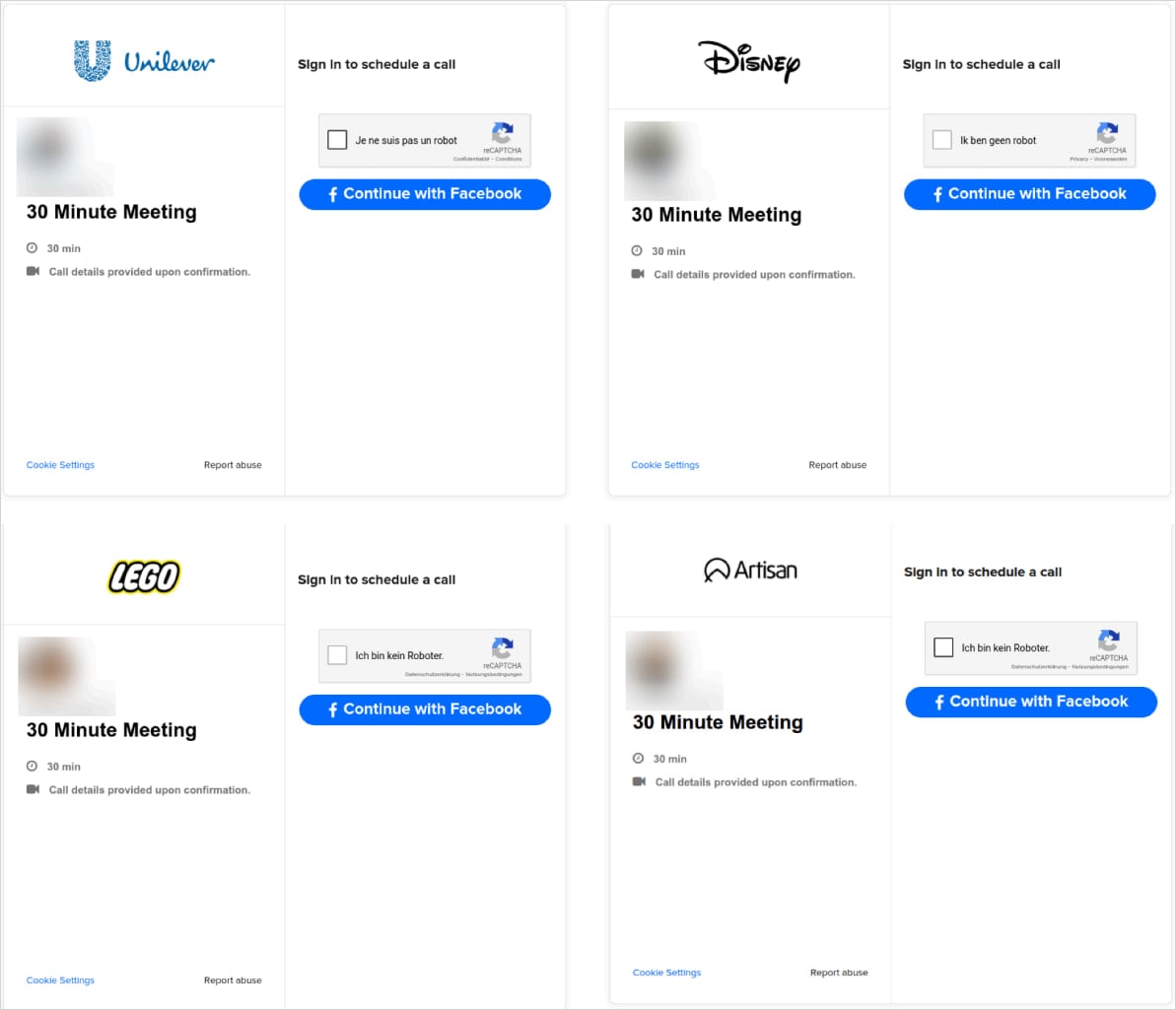 Fake Calendly invites spoof top brands to hijack ad manager accounts 4 Pages targeting Facebook accounts