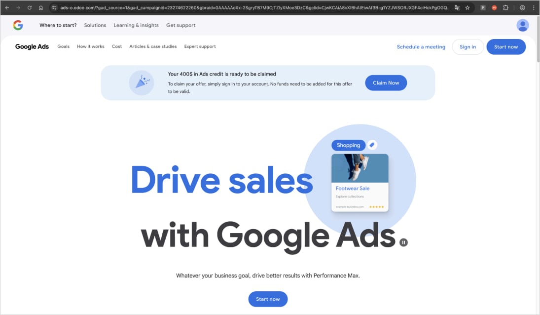 Fake Calendly invites spoof top brands to hijack ad manager accounts 7 Fake Google Ads landing page