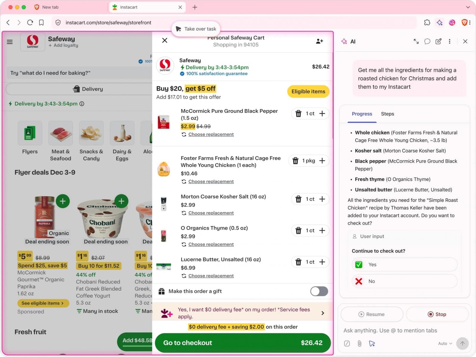 Users prompted to take over