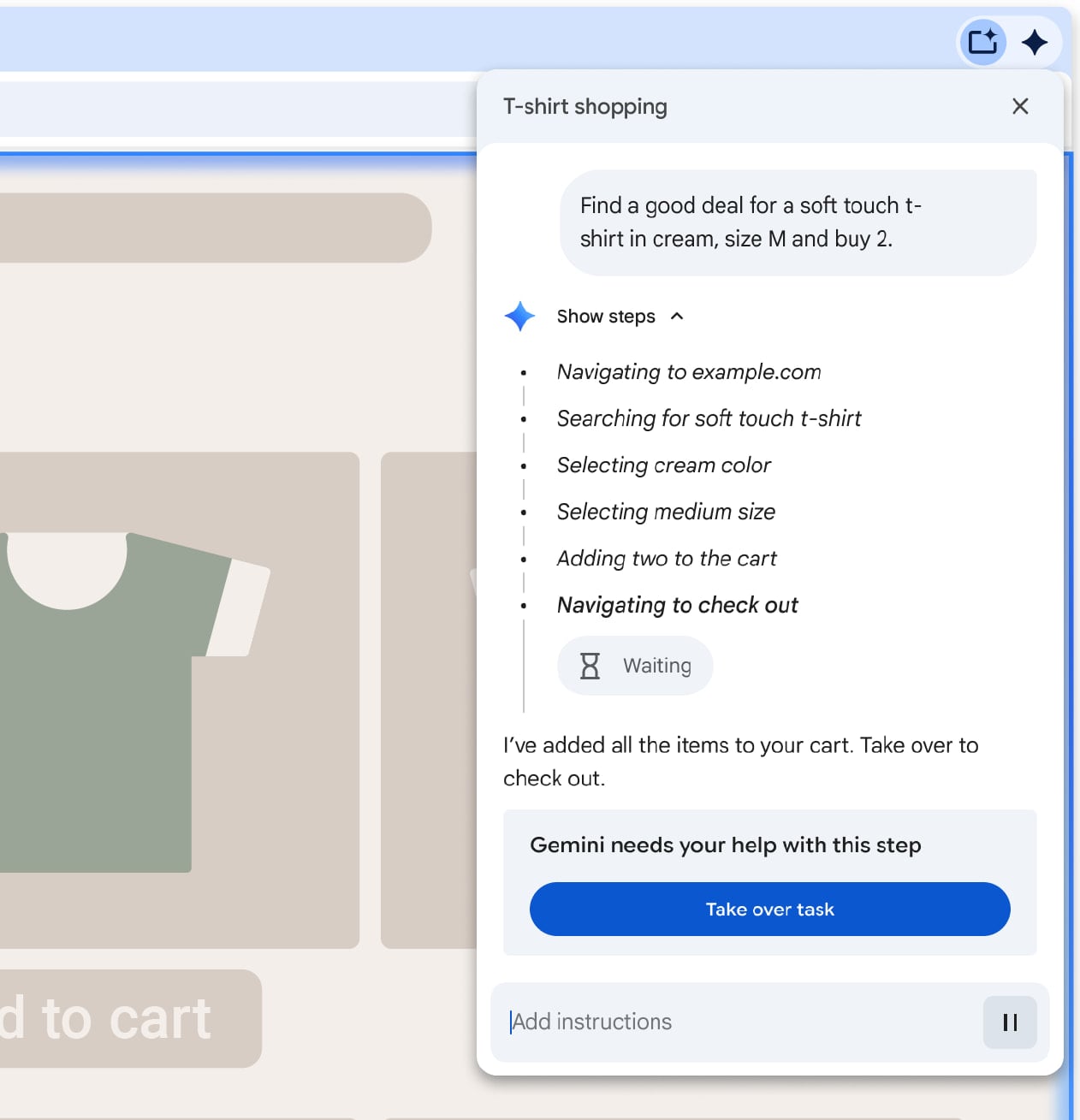 User prompted to handle final step of risky actions