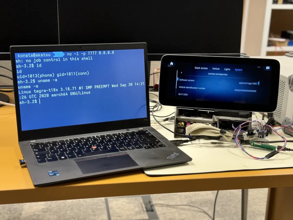 PerfektBlue Bluetooth flaws impact Mercedes, Volkswagen, Skoda cars 3 Getting a reverse shell on a Mercedes-Benz NTG6 system
