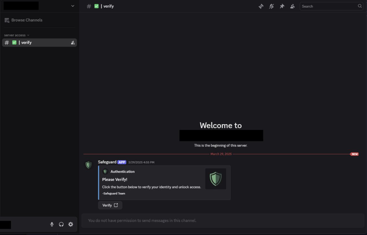 Attacker's Discord channel