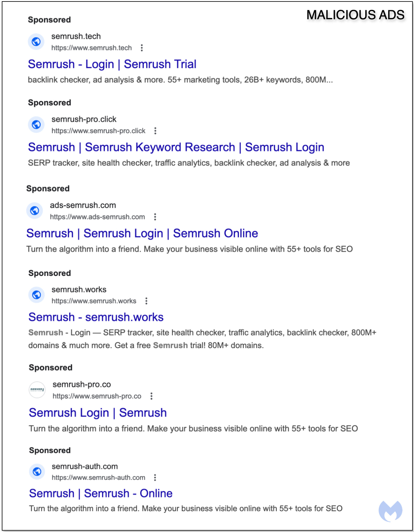 Malicious search results