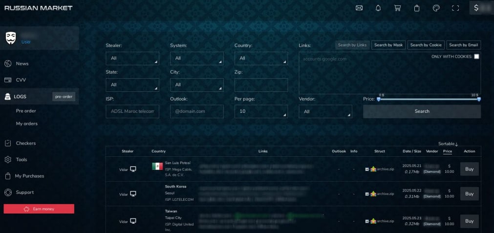 Logs on the marketplace