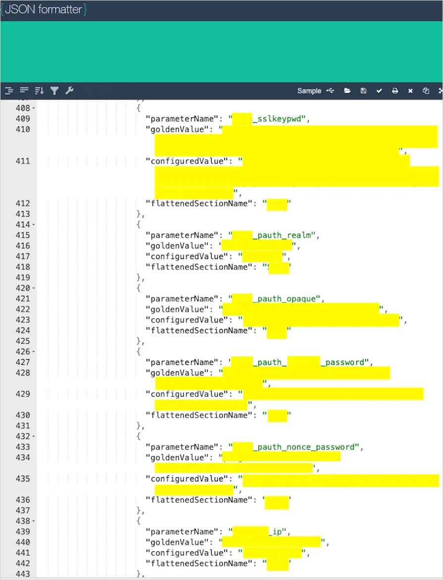 Example of exposed secrets