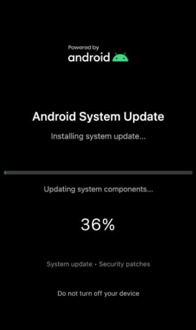 Fake Android update overlay
