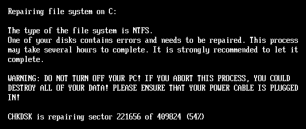 New HybridPetya ransomware can bypass UEFI Secure Boot 3 Fake CHKDSK message