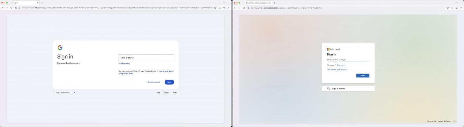 Phishing pages served by VoidProxy