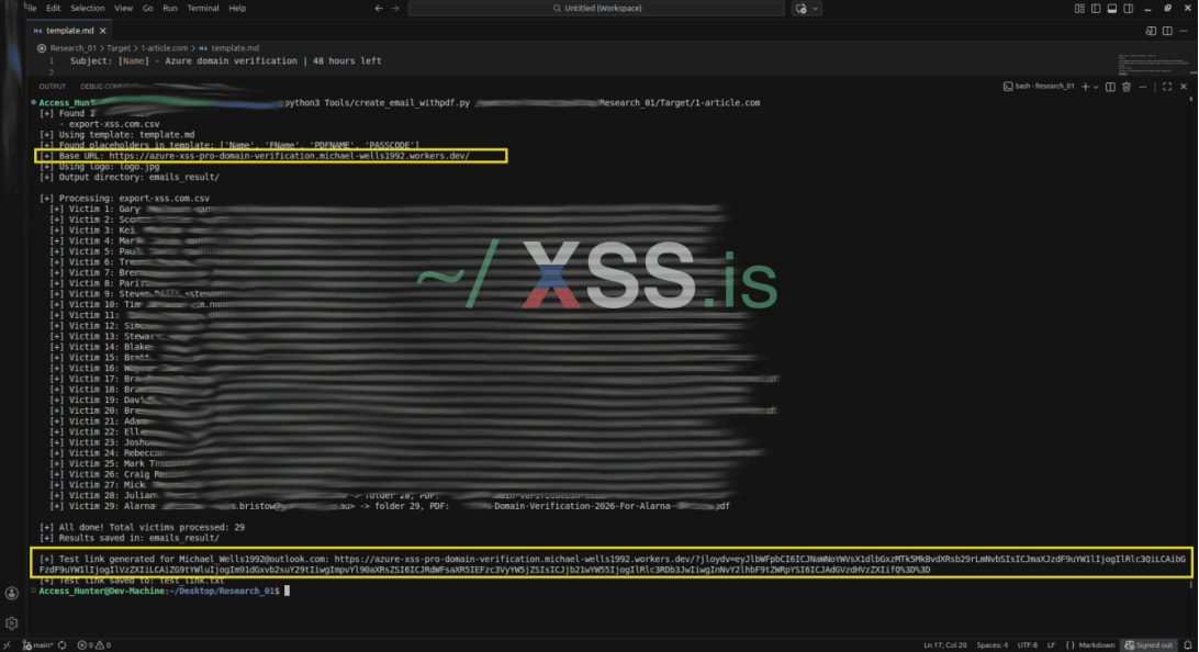 Generating personalized phishing emails