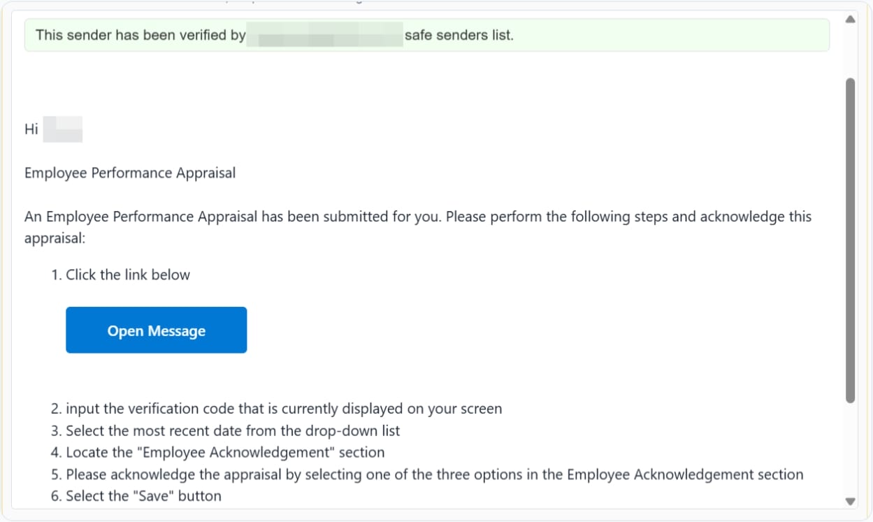 Sample email spoofing RingCentral
