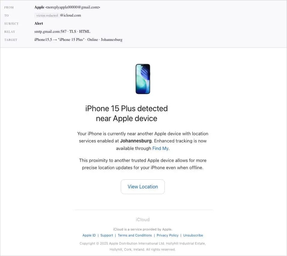 Phishing email