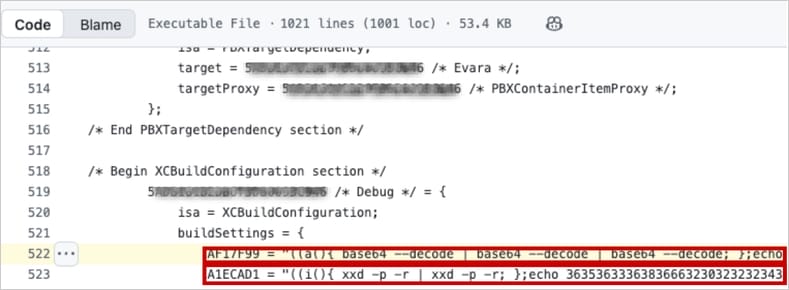 Infected Xcode project