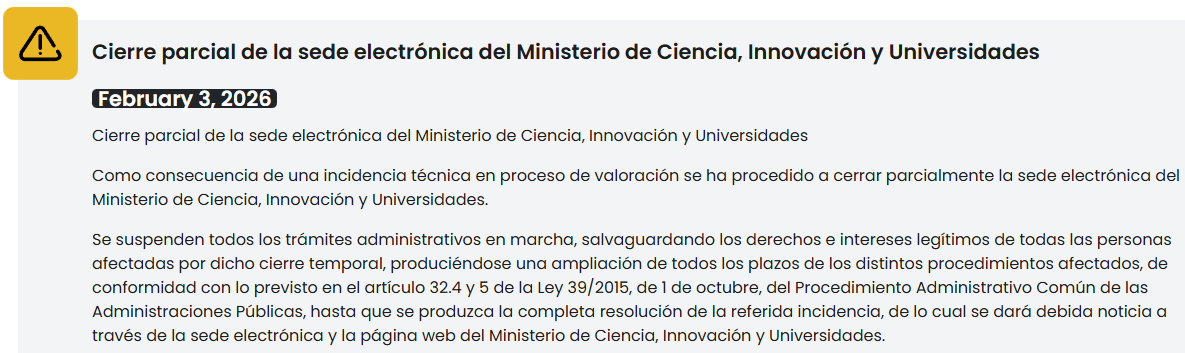 Notice on the Ministry's website