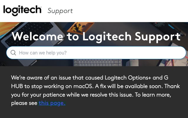 Logitech Options+, G HUB macOS apps break after certificate expires