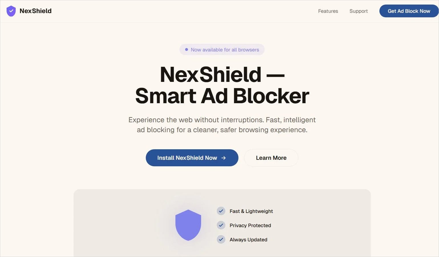 The NexShield website