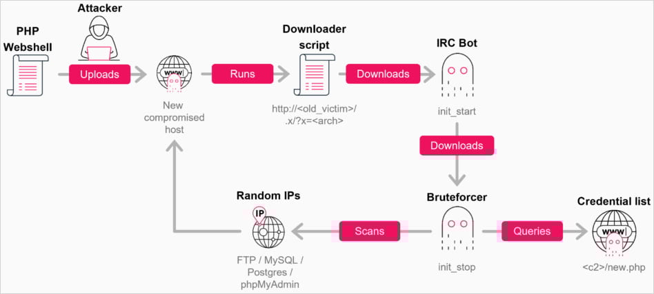 New GoBruteforcer attack wave targets crypto, blockchain projects 3 Infection chain
