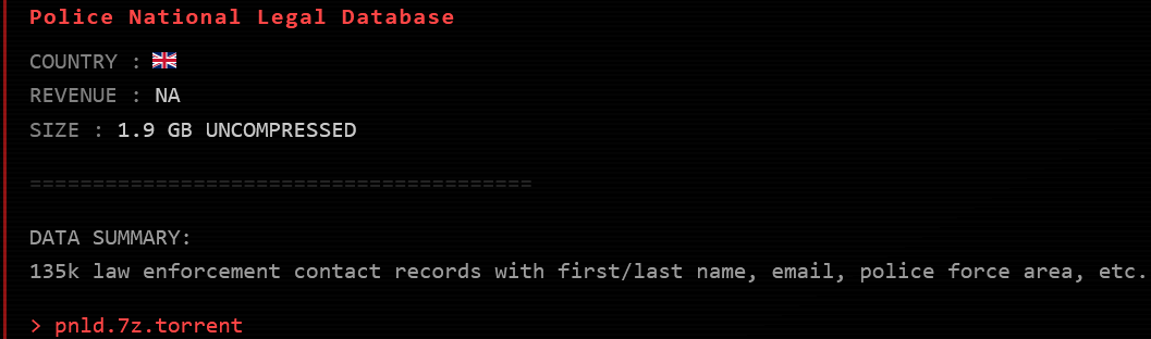 ExfilSquad leak of PNLD data