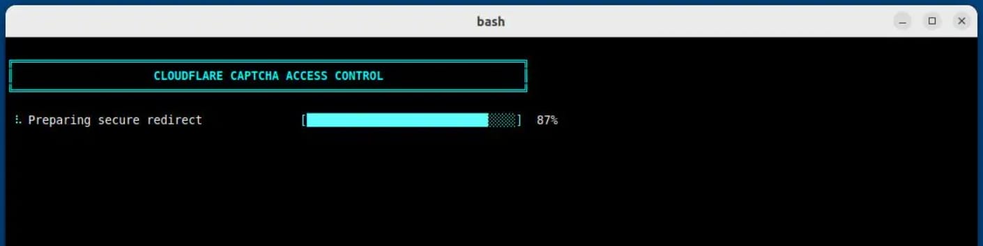 Fake Cloudflare progress bar