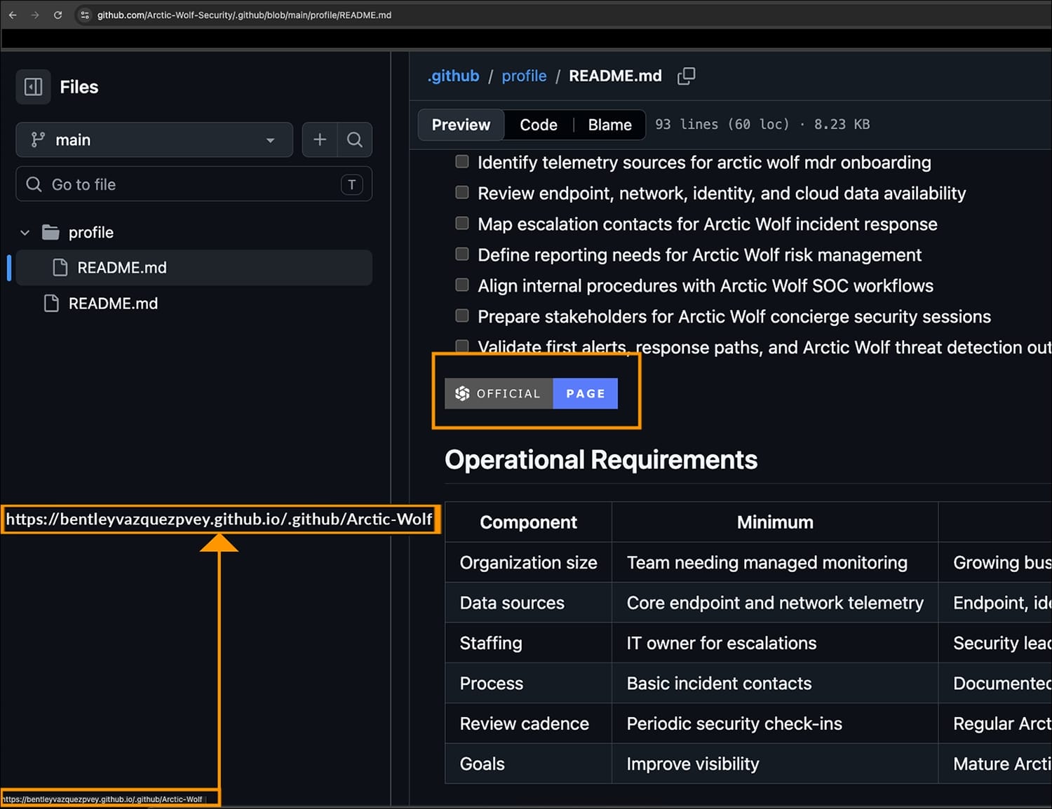 Fake GitHub repository featuring badges of authenticity