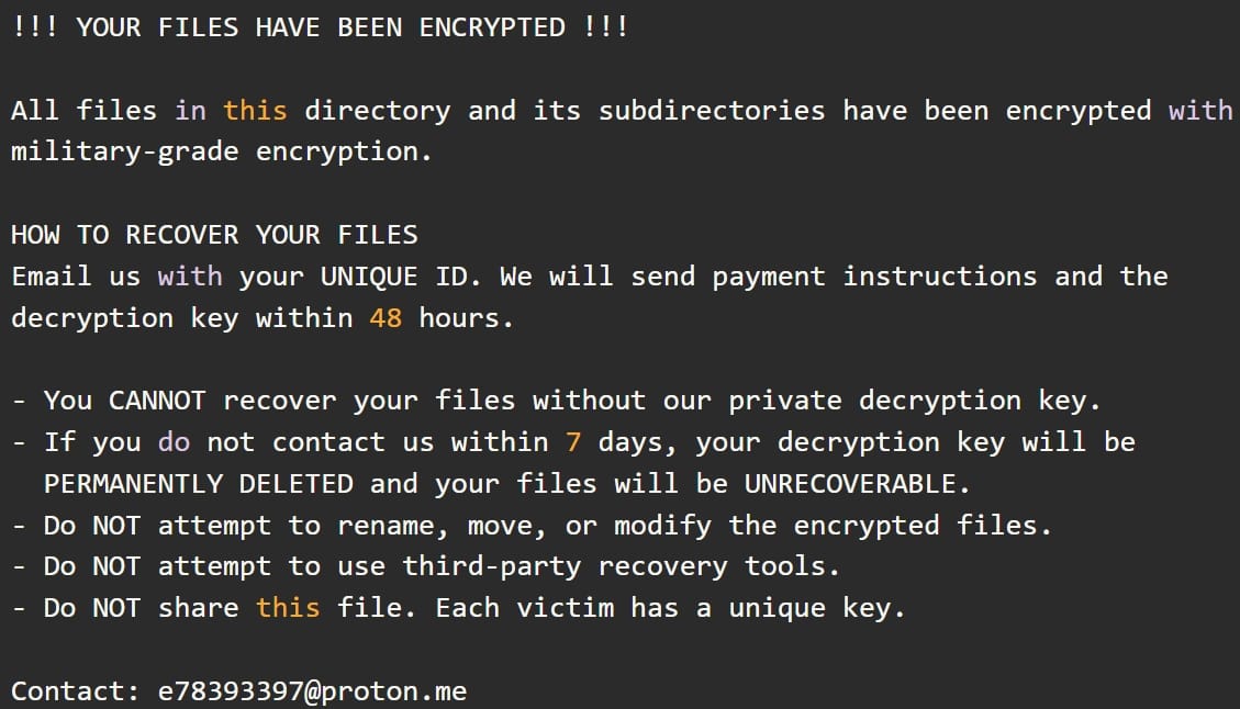 EncForge Ransom Note
