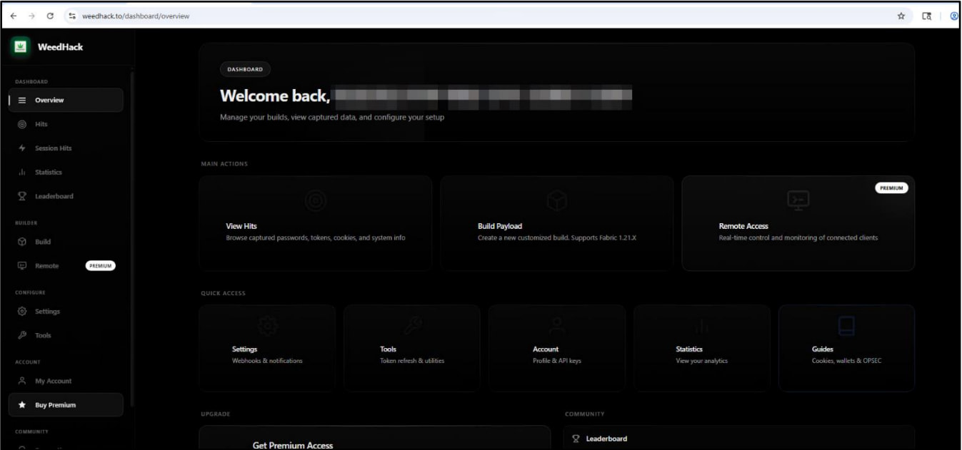 WeedHack dashboard