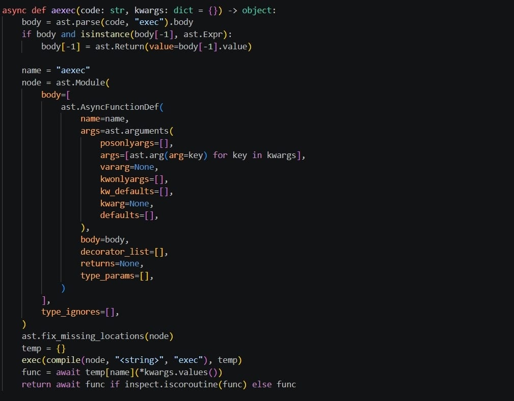 The Python execution module