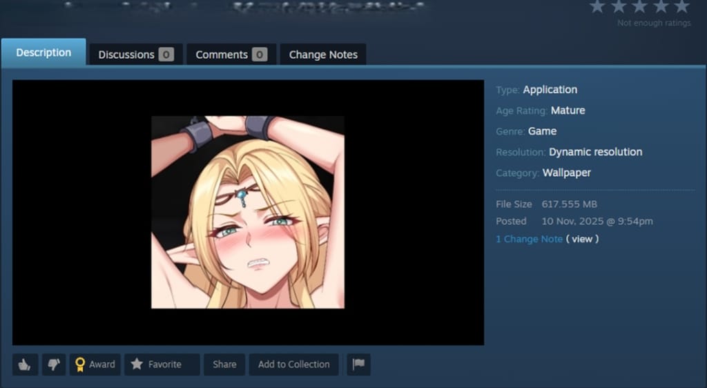 Malicious wallpaper application