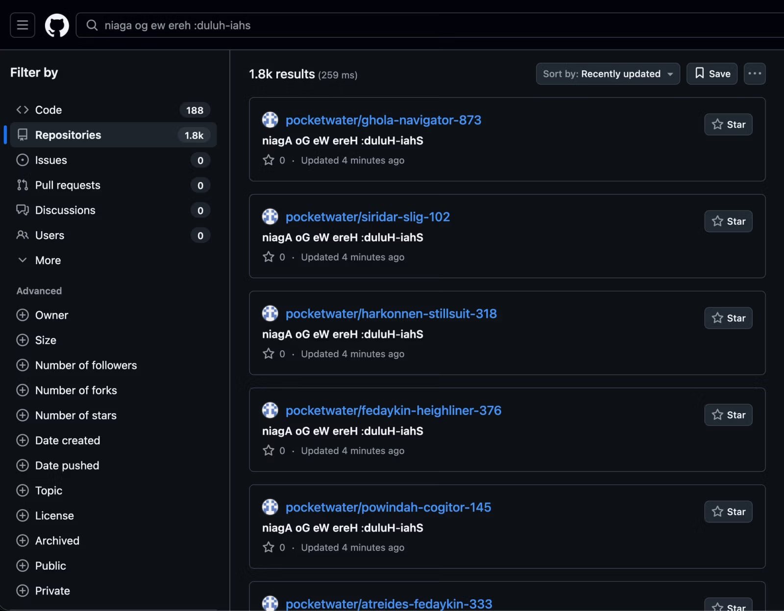 Shai-Hulud-generated GitHub repositories