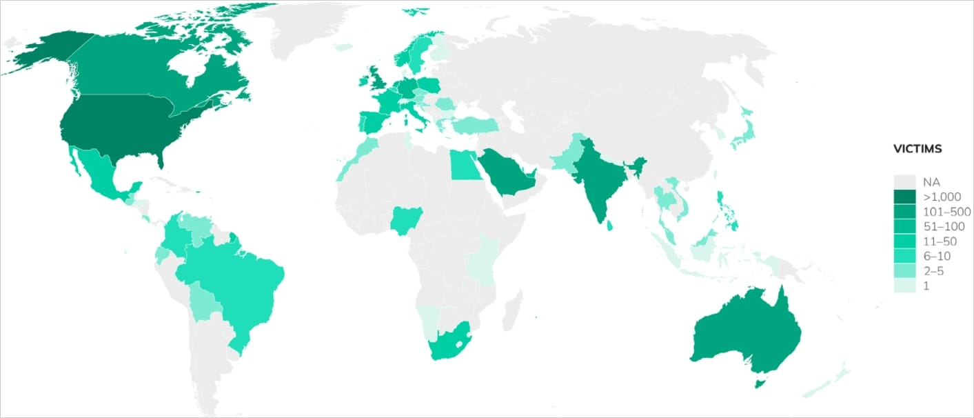 Victims map