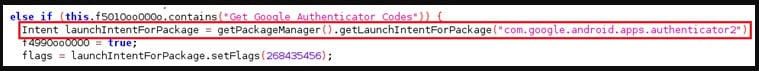 Code to snatch Google Authenticator codes