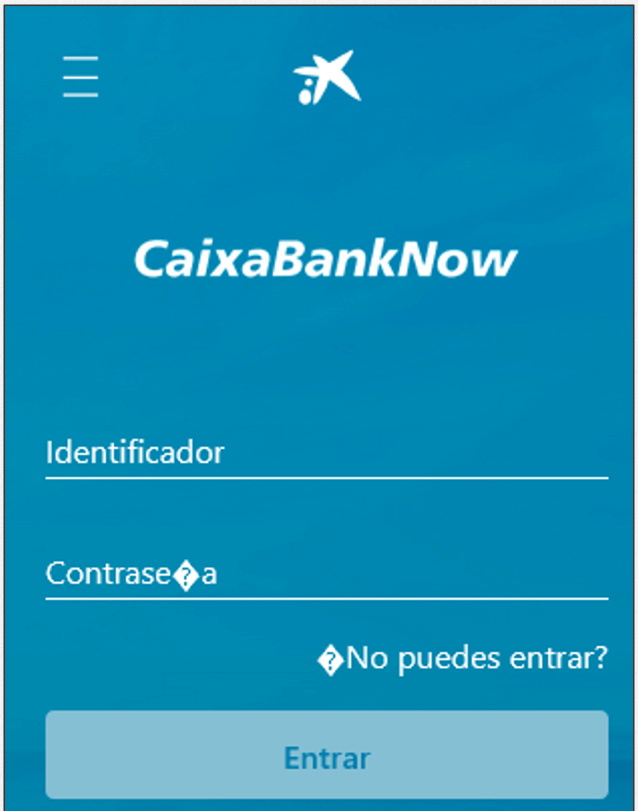 Spanish bank overlay used by MaliBot