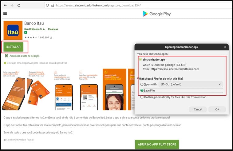 Android banking trojan spreads via fake Google Play Store page