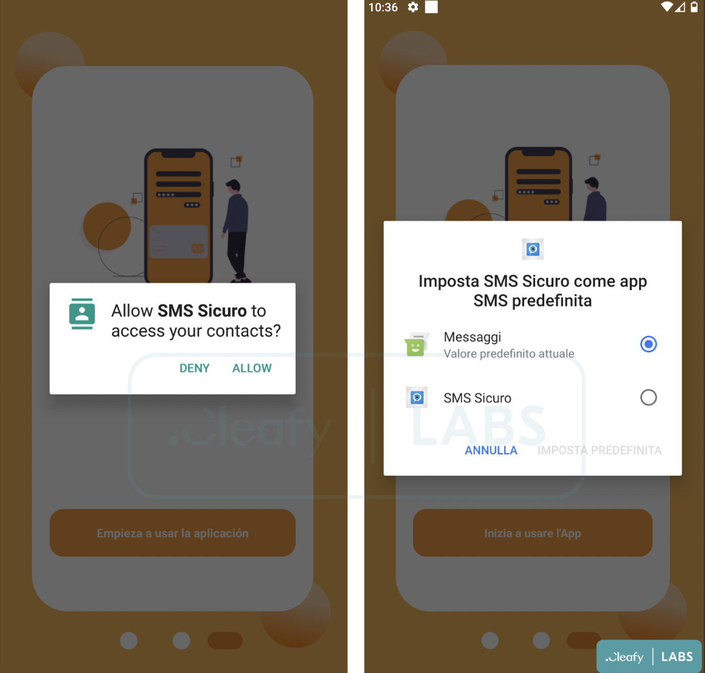 SMS stealer prompts during installation