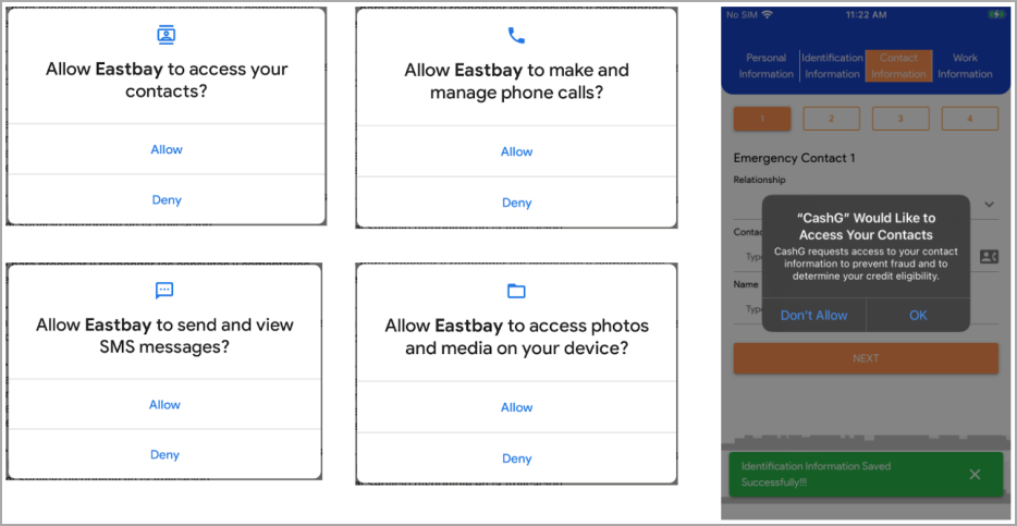 Risky permissions requested during installation