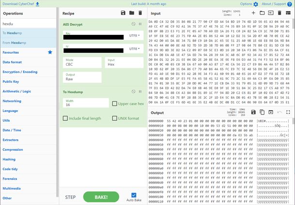 Deriving the AES key on CyberChef