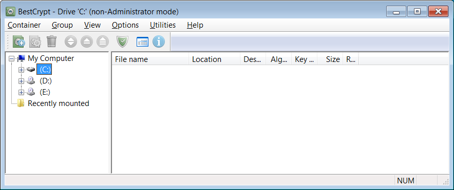 BestCrypt used for the encryption of the files