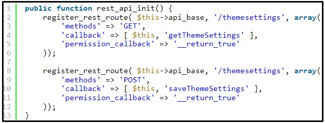 The two unprotected REST-API endpoints
